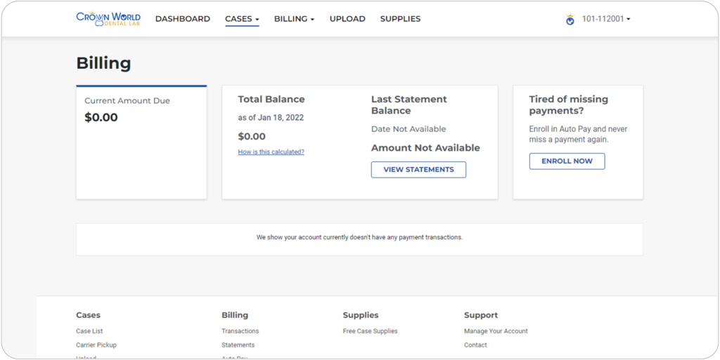 Crown World Dental My Account